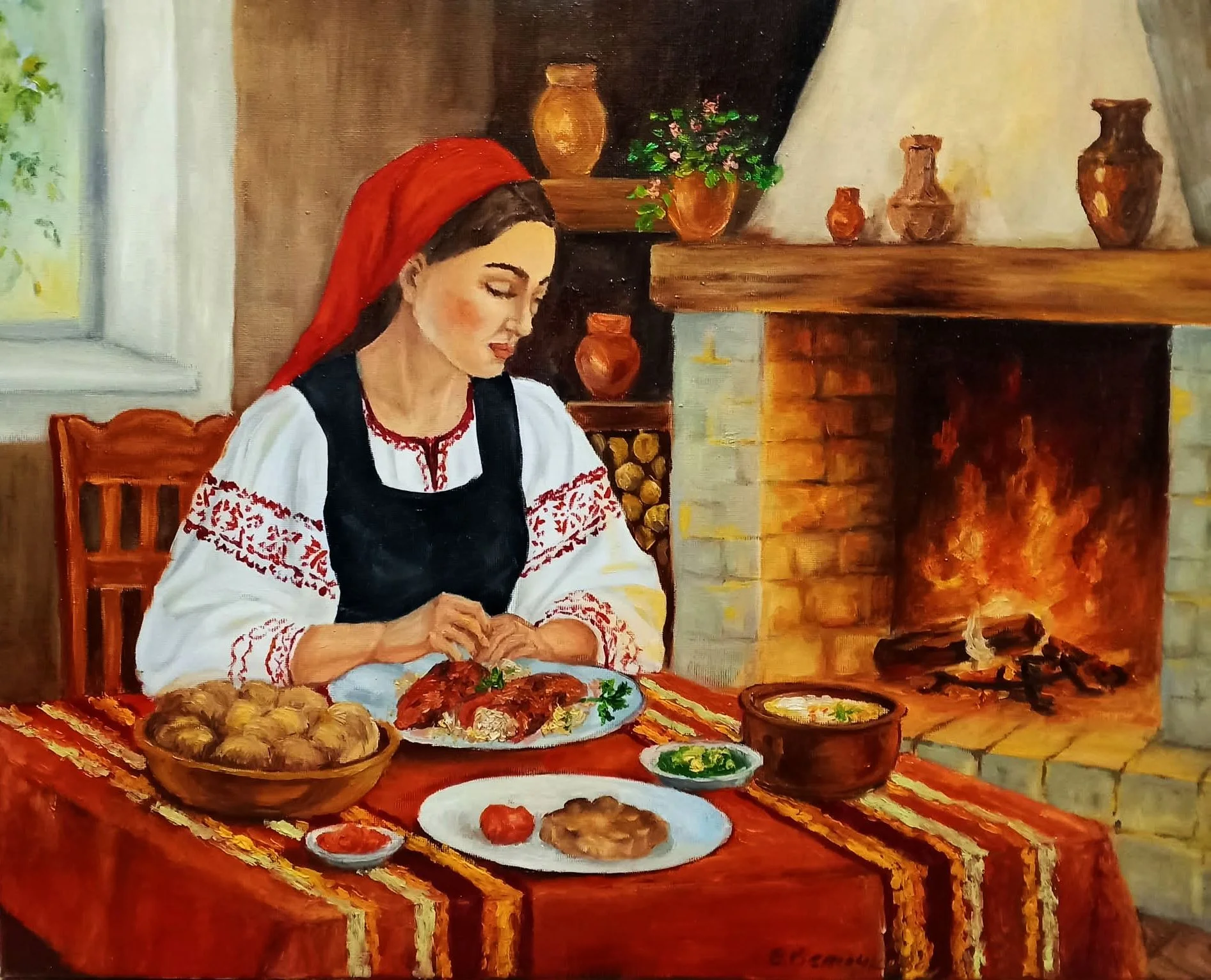 Топлината на огнището, масло